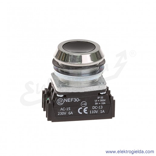 Przycisk sterowniczy NEF30 KsXY czarny kryty 30mm 1NO+1NC
