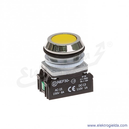 Przycisk sterowniczy NEF30 KgXY żółty kryty 30mm 1NO+1NC