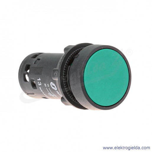 XB7NH35 Przycisk płaski zielony 1NO+1NC bistabilny bez oznaczenia bez podświetlenia