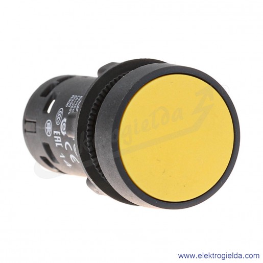 XB7NA81 Przycisk płaski ż&oacute;łty 1NO samo powrotny bez oznaczenia bez podświetlenia