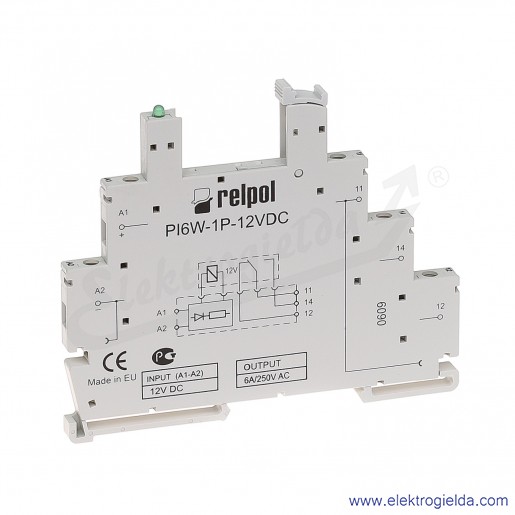 Gniazdo wtykowe PI6W-1P-12VDC do przekaźnika RM699BV