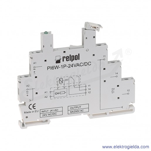 Gniazdo wtykowe PI6W-1P-24VAC/DC do przekaźnika RM699BV