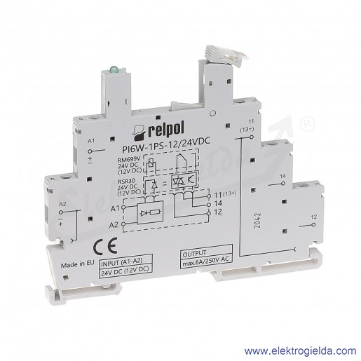 Gniazdo wtykowe PI6W-1PS-12/24VDC do przekaźnika RM699BV i RSR30