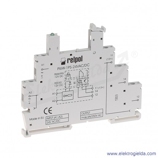 Gniazdo wtykowe PI6W-1PS-24VAC/DC do przekaźnika RM699BV i RSR30