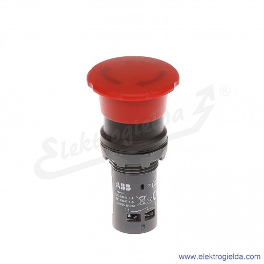 Przycisk CE4T-10R-02 grzybkowy STOP bezpieczeństwa czerwony 2NC odryglowywany przez obrót