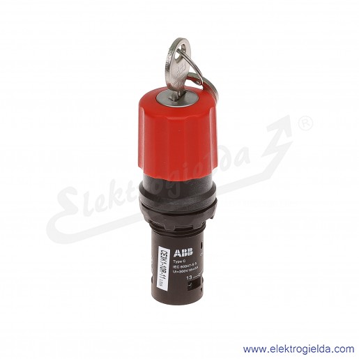 Przycisk CE3K1-10R-11 grzybkowy STOP bezpieczeństwa czerwony 1NO+1NC odryglowywany przez kluczyk