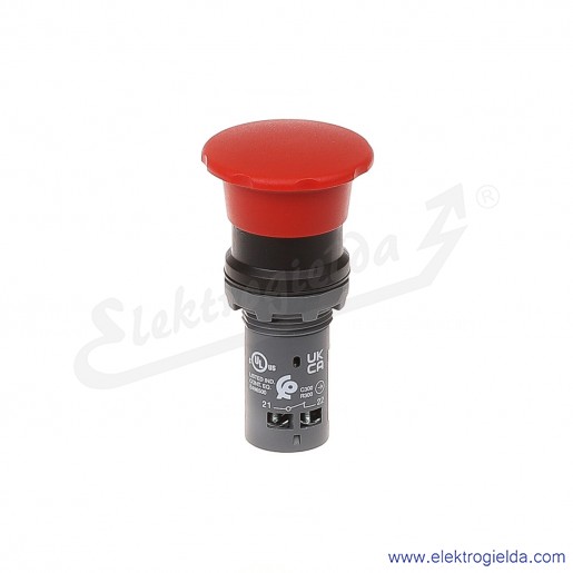 Przycisk CPM3-10R-11 grzybkowy STOP bezpieczeństwa czerwony 1NO+1NC samopowrotny