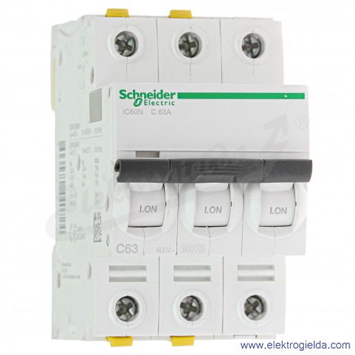 Wyłącznik nadprądowy iC60N-C63-3 C 63A 3-biegunowy