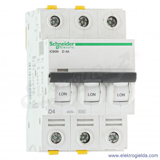 Wyłącznik nadprądowy iC60N-D4-3 D 4A 3-biegunowy