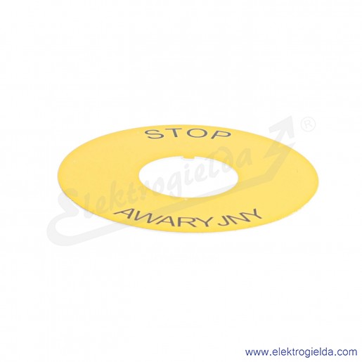 Tabliczka STOP AWARYJNY 100560, LWE16-5925, żółta, fi 60MM