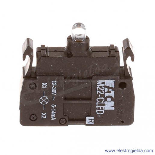 Blok podświetlający 216570, M22-CLED-R, czerwony LED, 12..30VAC/DC, montaż czołowy