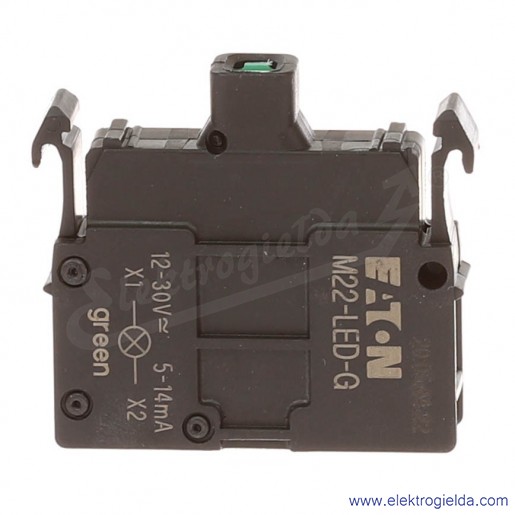 Moduł LED 216559, M22-LED-G, zielony, 12-30V AC/DC, montaż czołowy, zaciski śrubowe