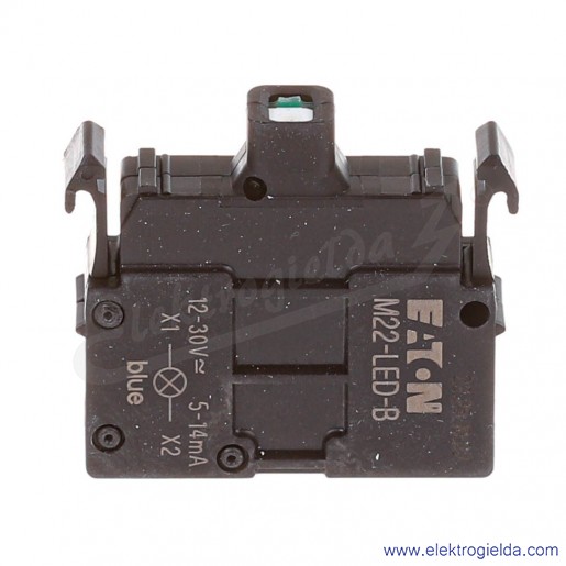 Moduł LED 218057, M22-LED-B, niebieski, 12-30V AC/DC, montaż czołowy, zaciski śrubowe