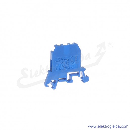 ZUG G 2,5  Złączka niebieska jednotorowa gwintowa
