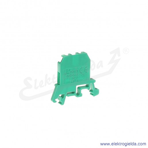 ZUG G 2,5  Złączka zielona jednotorowa gwintowa