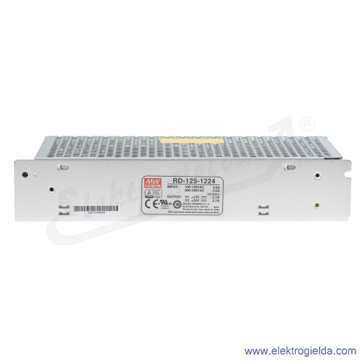 Zasilacz impulsowy RD-125-1224 zasilanie 88-264VAC lub 124-370VDC, wyjście 12V 1.0..7.0A, 24V, 0.4..5.0A