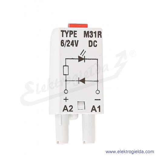 Moduł sygnalizacyjny LD M31R 6/24VDC A1-A2+ Dioda LED + D czerwony