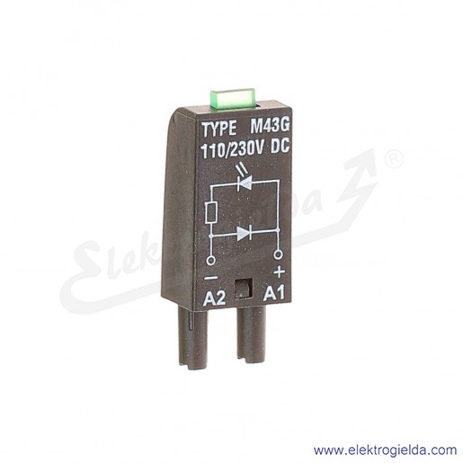 Moduł sygnalizacyjny LD M43G 110/230VDC A1+A2- Dioda LED + D zielony