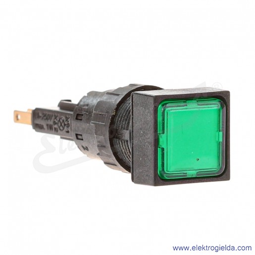 Lampka sygnalizacyjna 088337, Q18LF-GN, 24VAC/DC, zielona, kwadratowa 18x18mm, IP65