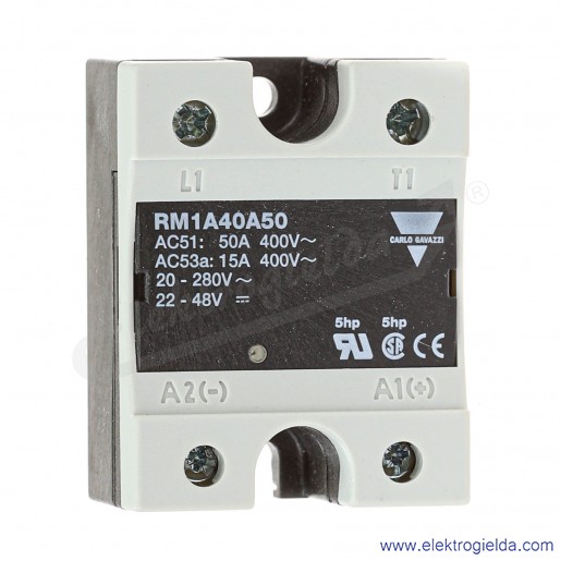 Przekaźnik półprzewodnikowy RM1A40A50 22-48VDC, 50A, 42..40VAC