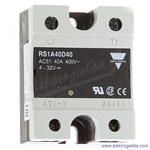 Przekaźnik półprzewodnikowy RS1A40D40, 4-32VDC, 40A, 42..440VAC