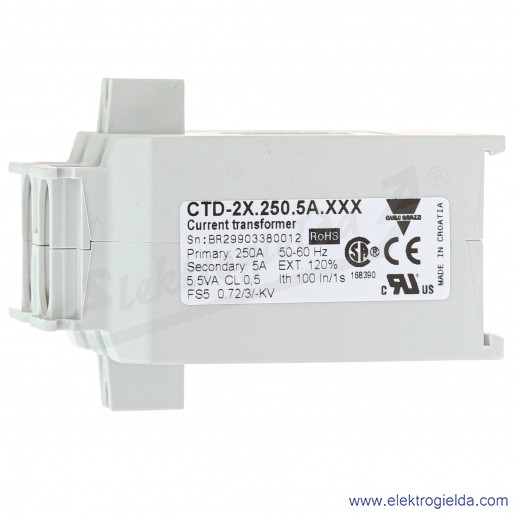 Przekładnik prądowy CTD2X TAD3 250/5A, otwór 24mm, klasa dokładności 0.5