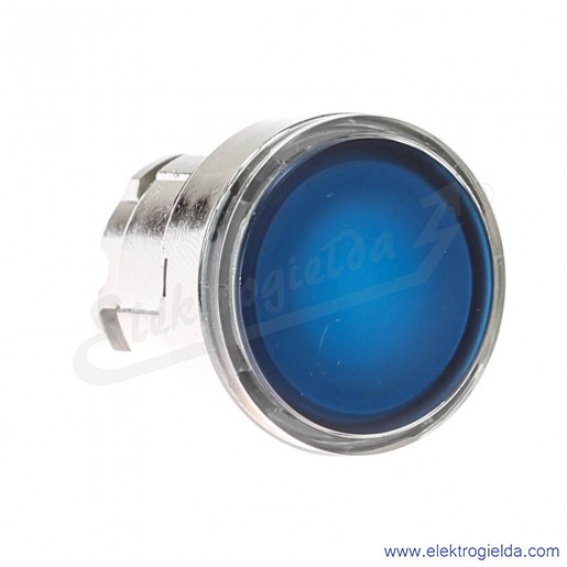 Napęd przycisku ZB4BW363 niebieski podświetlany, metalowy kryty, samopowrotny