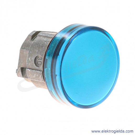Główka lampki ZB4BV063 niebieska metalowa, do podświetlenia LED, fi 22mm, IP66