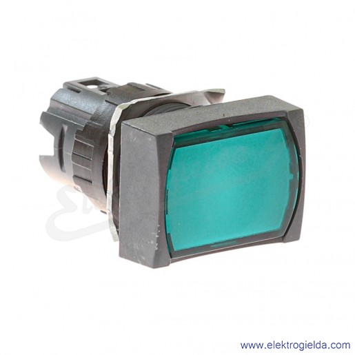 Napęd przycisku ZB6DW3 zielony prostokątny, kryty, z możliwością podświetlenia, samopowrotny, fi 16mm, IP65