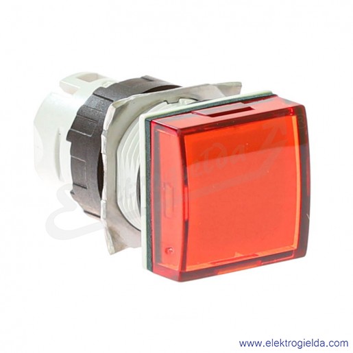 Główka lampki ZB6CV4 czerwona kwadratowa, fi 16mm