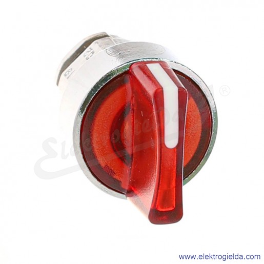 Napęd przełącznika ZB4BK1243 0-1 czerwony, metalowy, piórkowy krótki, do podświetlenia za pomocą LED, stabilny, IP68