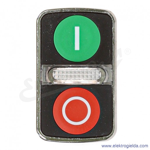Napęd przycisku ZB4BW7A374 dwuklawiszowy, zielony płaski "I", czerwony płaski "O", samopowrotny do podświetlenia LED, IP66