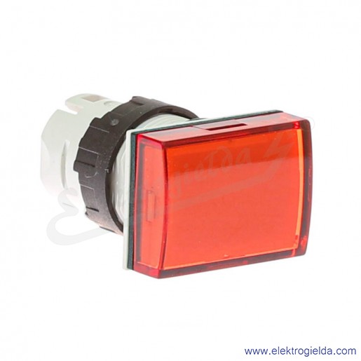 Główka lampki ZB6DV4 czerwona prostokątna, fi 16mm, IP65