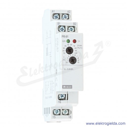 Przekaźnik nadzorczy prądowy PRI-51/8 0.8-8A, 24..240VAC, 24VDC
