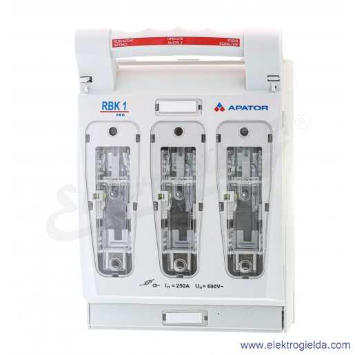 Rozłącznik izolacyjny bezpiecznikowy, RBK1 PRO-SD 60, na szyny energet., zaciski mostkowe (S) 35-120mm2,  odpływ przewodami od d
