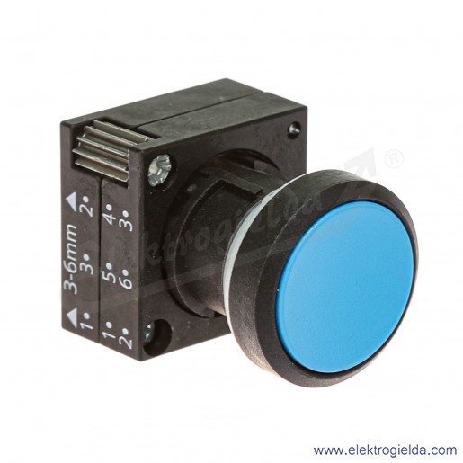 Napęd przycisku 3SB3000-0AA51 płaski niebieski, kwadratowe obramowanie, fi 22mm