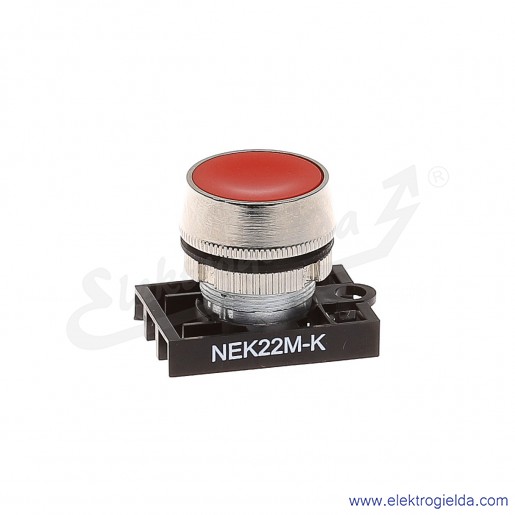 Napęd przycisku NEK22M-Kc czerwony kryty metalowy samopowrotny