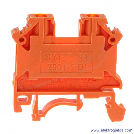 Złączka szynowa 11221318 ZSG1-2,5N pomarańczowa 2.5mm2, szyna TS32 i TS35