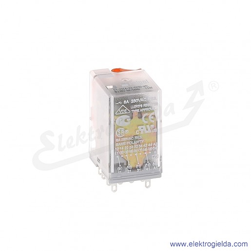Przekaźnik elektromagnetyczny R4N-2314-23-5230-WTL 4P 230VAC Dioda LED styki złocone