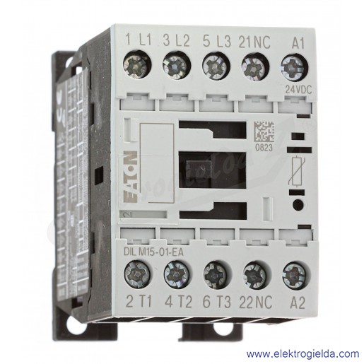 Stycznik DILM15-01-EA(24VDC) 3P+1NC 7,5kW 15A Us 24VDC