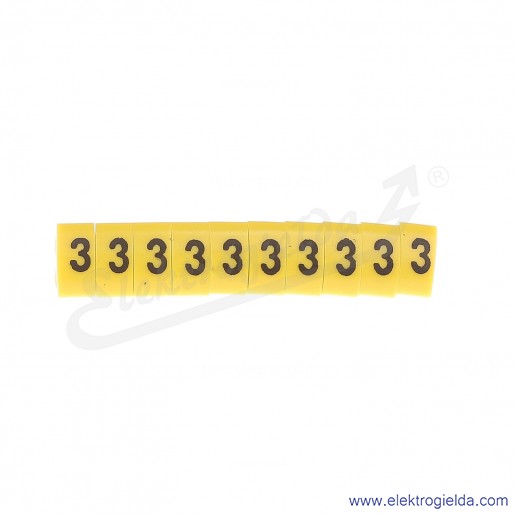 Oznacznik opisowy E04ZP-01020500400, OZ 3 *3*, żółty, 100szt