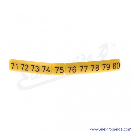 Oznacznik opisowy E04ZP-01020101800 OZ-0 "71-80", żółty, 100szt
