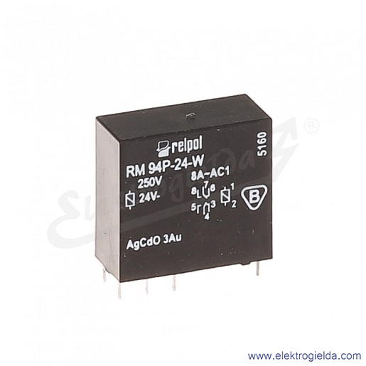 Przekaźnik miniaturowy RM94-1212-35-1024 2P 24VDC do gniazd i obwodów drukowanych styki złocone
