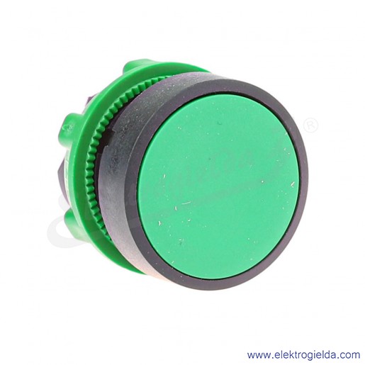 Przycisk płaski zielony samopowrotny bez podświetlenia plastikowy bez oznaczenia