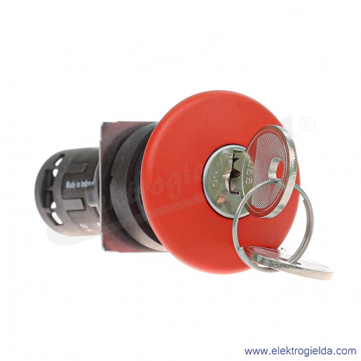 XB7NS9445 Przycisk grzybkowy STOP bezpieczeństwa czerwony 1NO+1NC odryglowywany kluczem