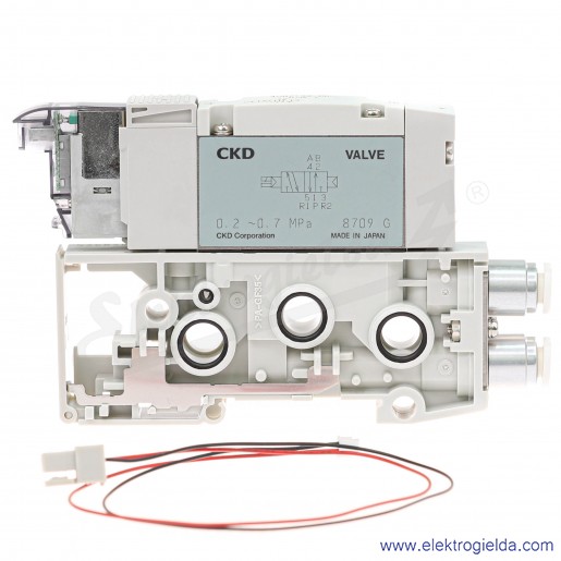 Blok zaworu rozdzielającego N4GB210R-C6-A2N5-3-K2, 5/2, FI6, 0.2-7 Bar, 850 l/min, 24 VDC, do wysp serii MN4GB2, CKD