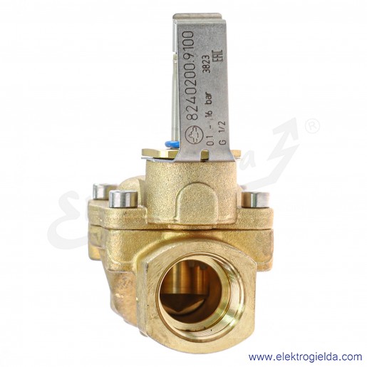 Zawór membranowy elektromagnetyczny 8240200910000000, 2/2, G1/2, NC, 0.1-16 Bar, 63.3 l/min, przeznaczony do gazów i cieczy neut