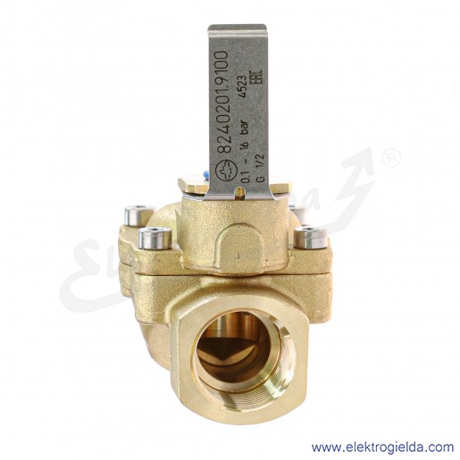 Zawór membranowy elektromagnetyczny 8240201910000000, 2/2, G1/2, NO, 0.1-16 Bar, 63.3 l/min, przeznaczony do gazów i cieczy neut