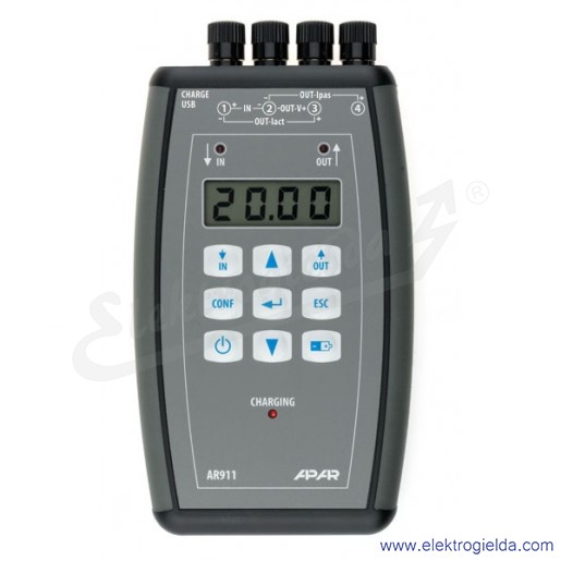 Zadajnik AR911 miernik standardowych sygnałów analogowych - 0/4-20mA, 0-10V