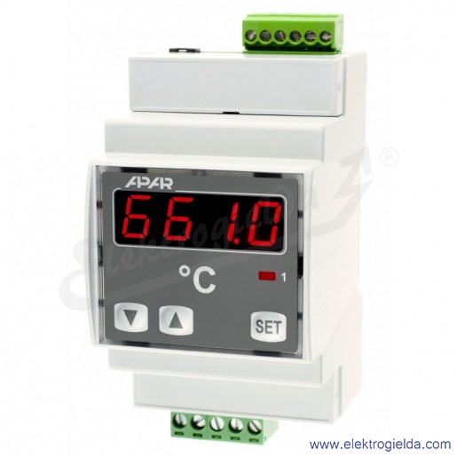 Regulator temperatury AR661/P 24..230V AC/DC 1 wejście pomiarowe 1 wyjście przekaźnikowe do montażu na TS-35